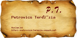 Petrovics Terézia névjegykártya